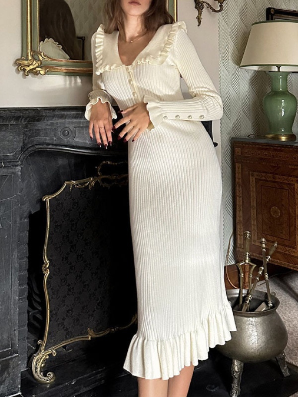 Ruffle Knit Dress