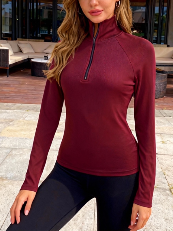 Mock Neck Slim Fit Knit Top