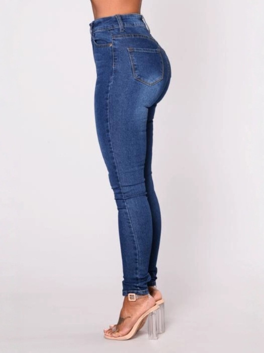 Slimming stretch denim pencil pants