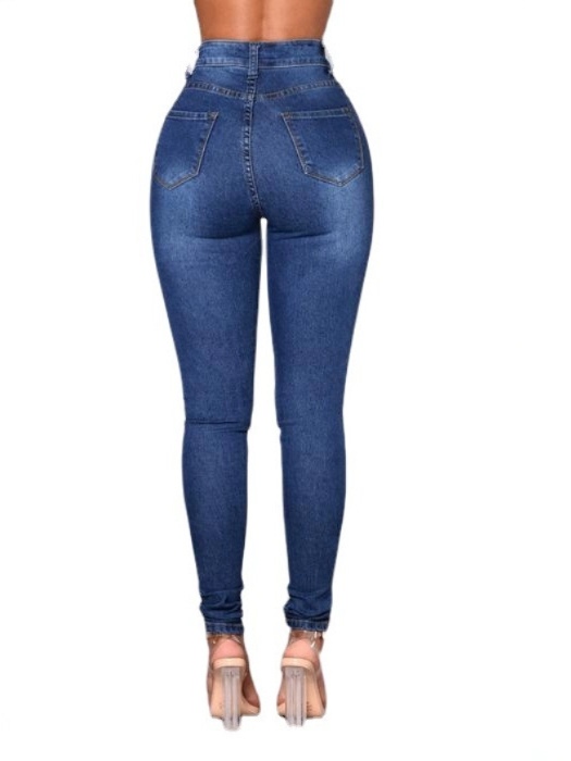 Slimming stretch denim pencil pants