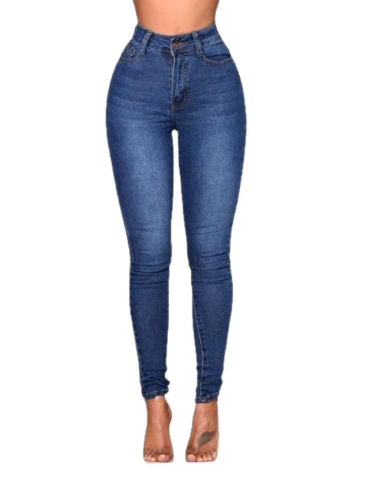 Slimming stretch denim pencil pants