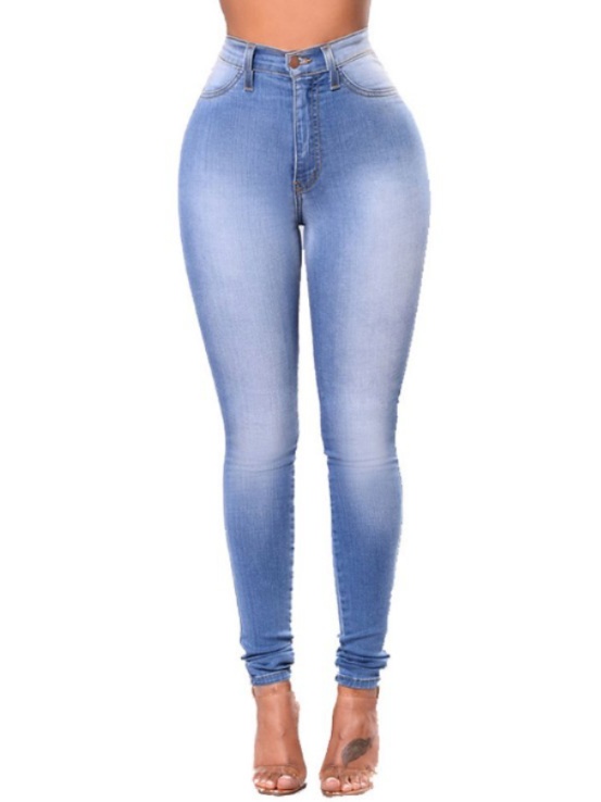 Slimming stretch denim pencil pants
