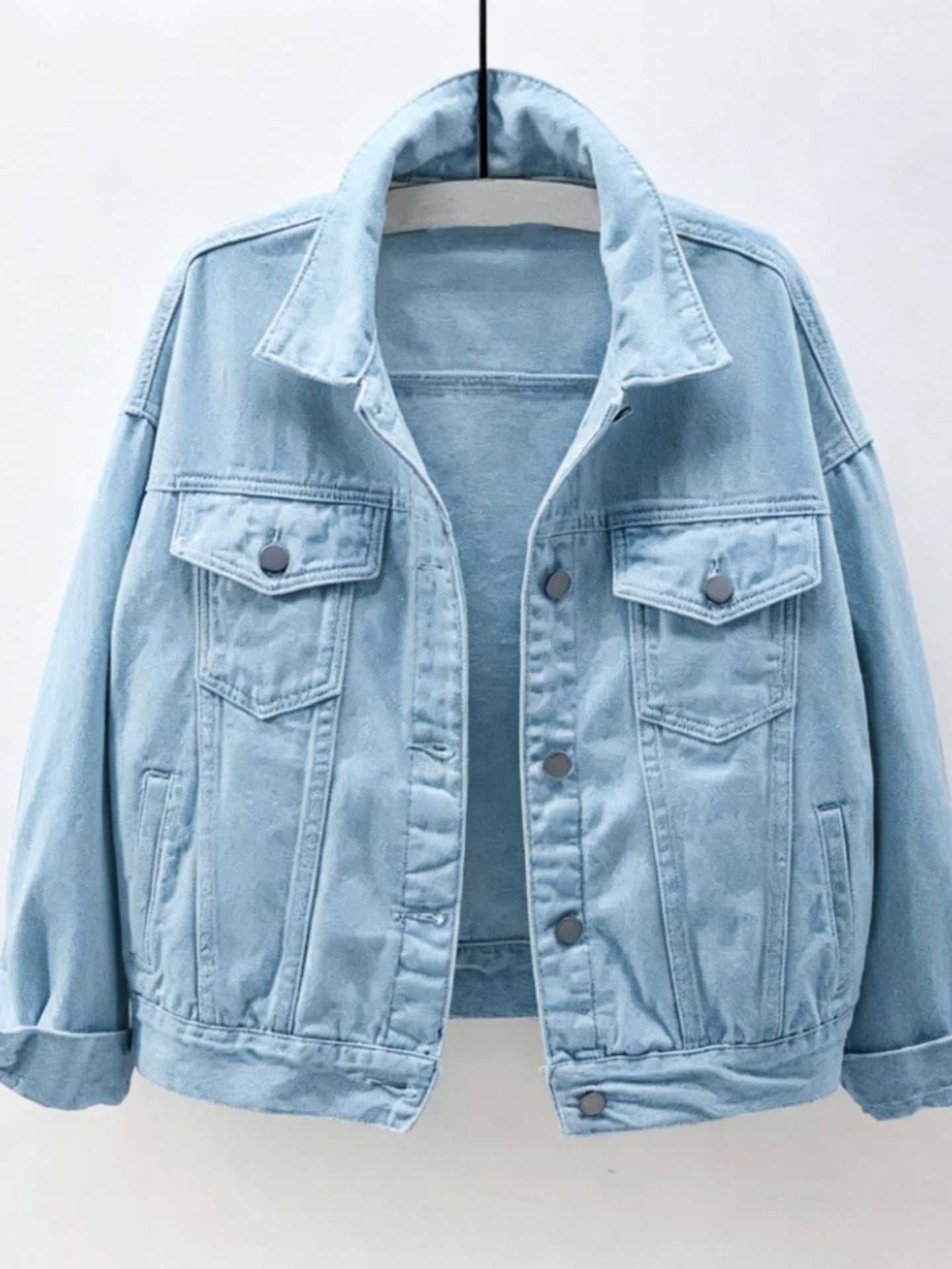 Single-Breasted Lapel Denim Jacket