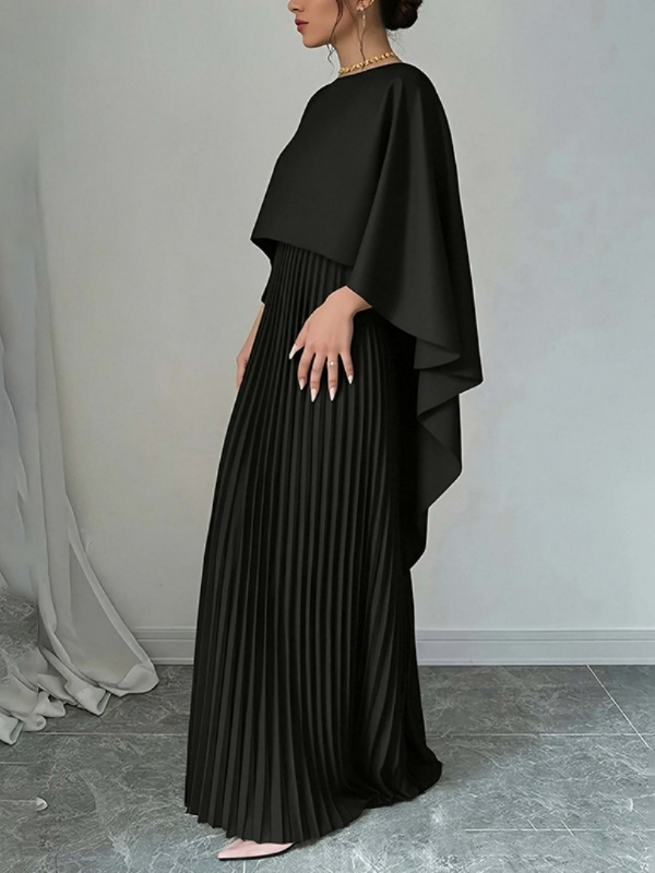 Loose Batwing Sleeve Pleated Asymmetric Two-Piece Set