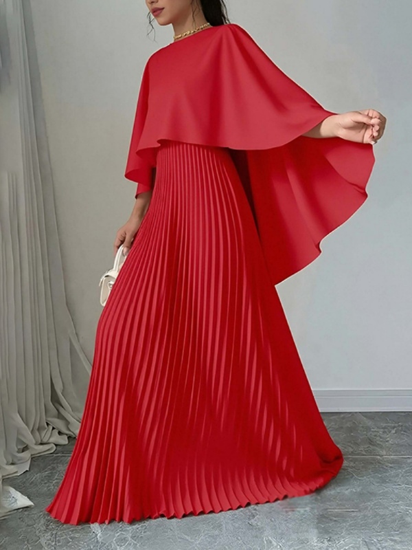 Loose Batwing Sleeve Pleated Asymmetric Two-Piece Set