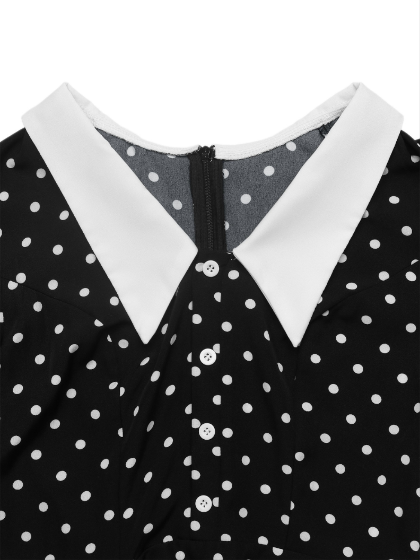 Retro French Elegance Polka Dot Dress with Peter Pan Collar and Short Skirt