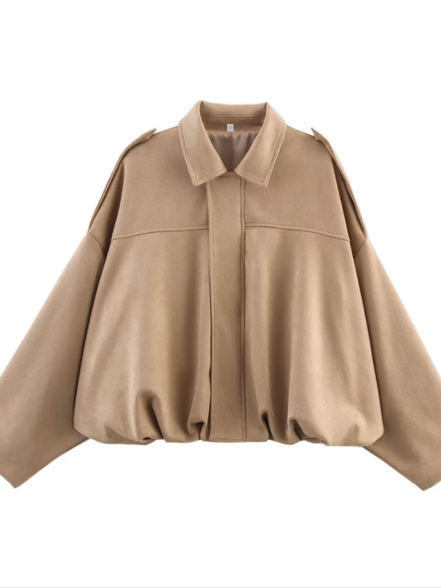 Suede-effect bomber jacket