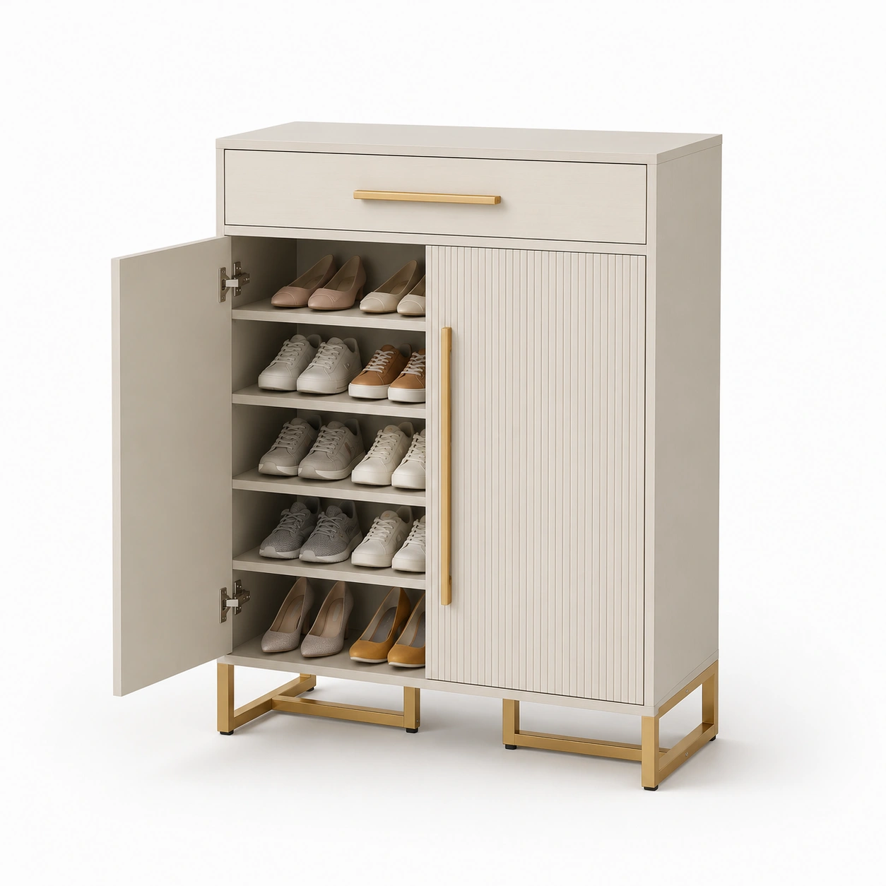 Armario zapatero vertical con cajon y puerta corredera-Hausvella