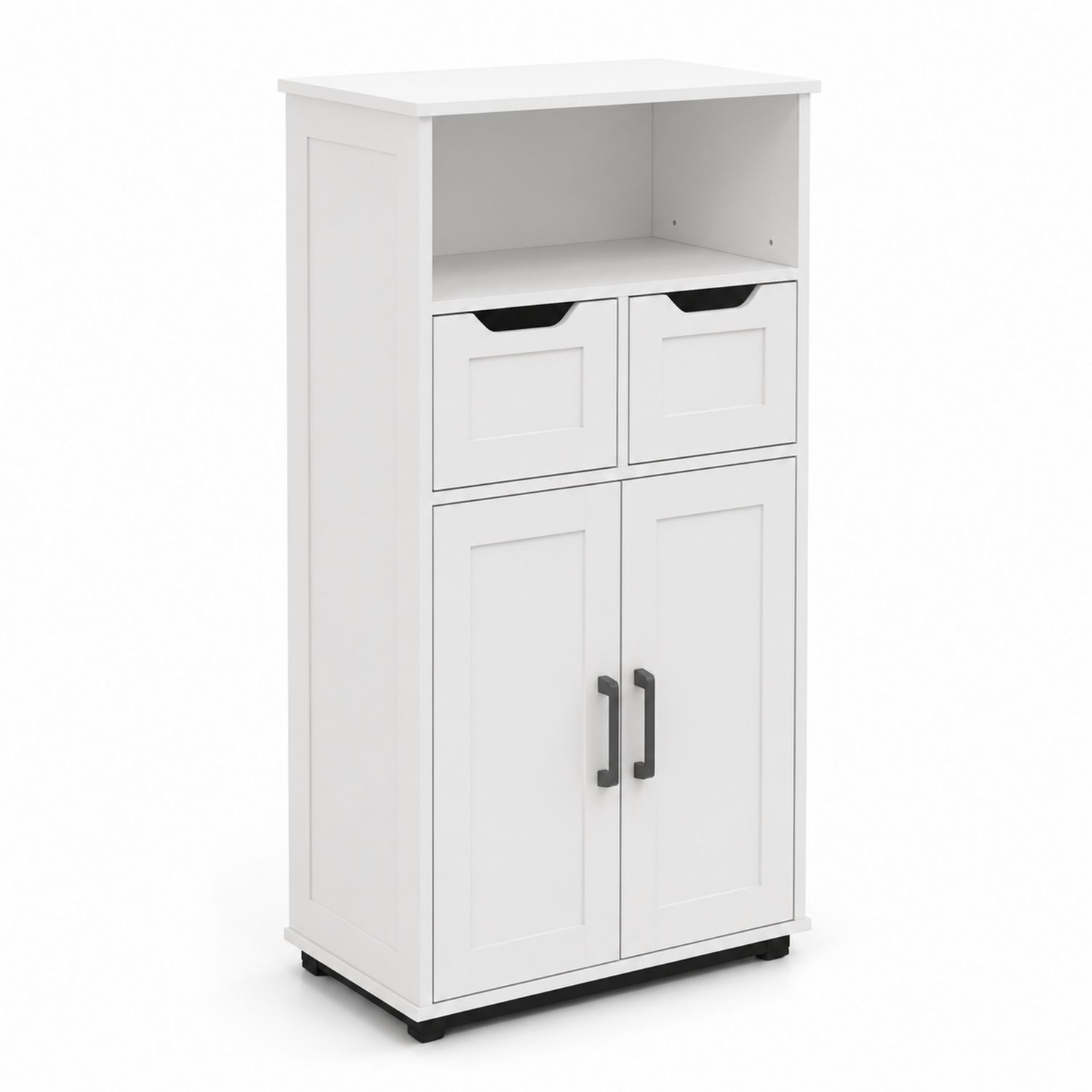 Armario de Madera MDF Blanco con 2 Puertas y 2 Cajones 60x40x120 cm