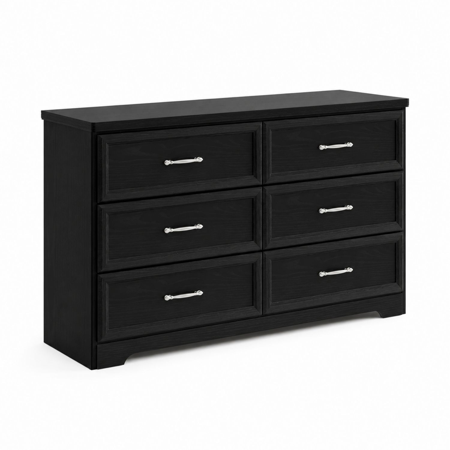 Cómoda de madera negra con 6 cajones