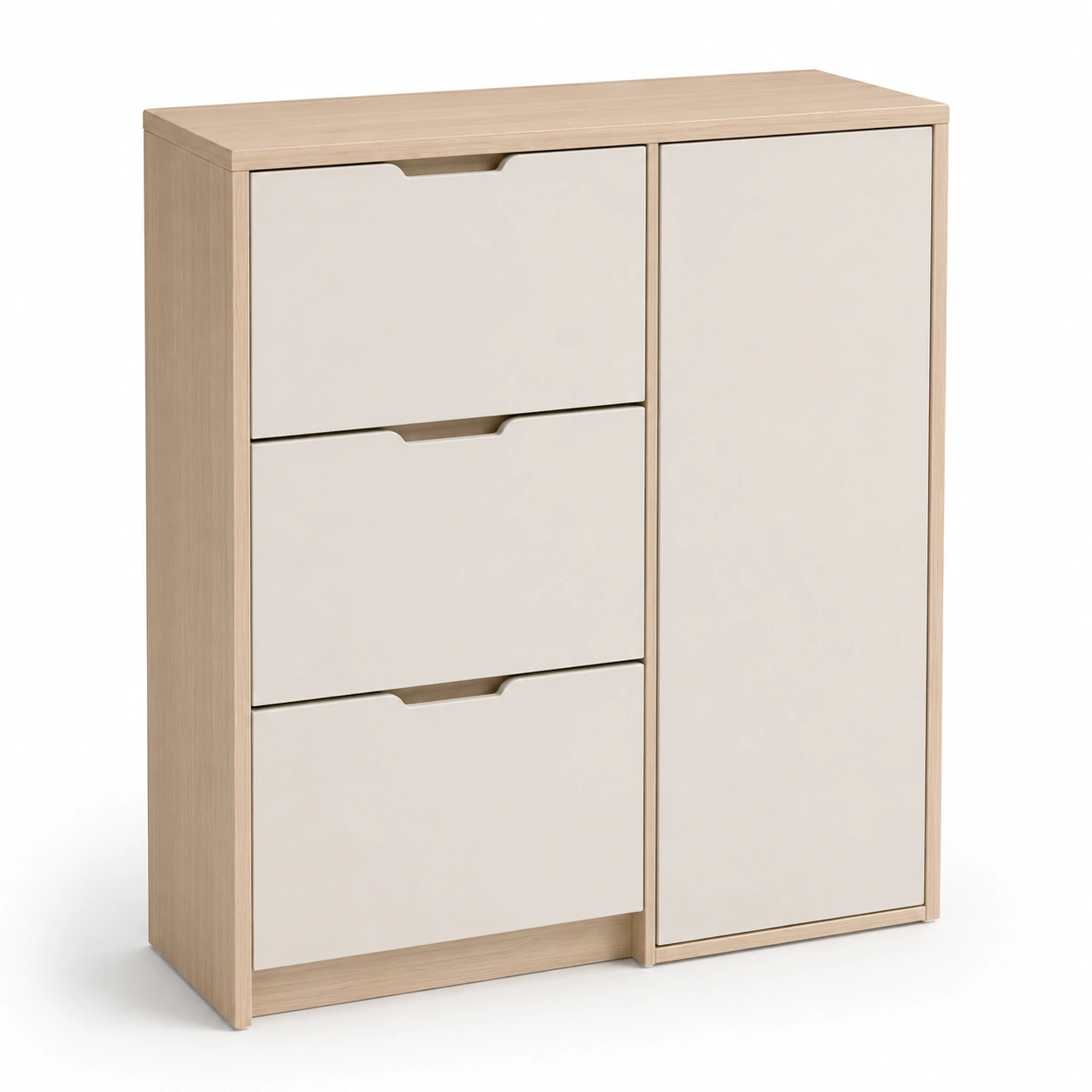 Zapatero con tres compartimentos y puerta lateral-SolvellaHome