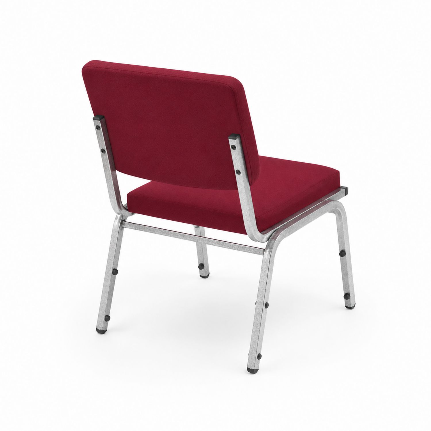 Silla de metal con asiento de poliéster rojo