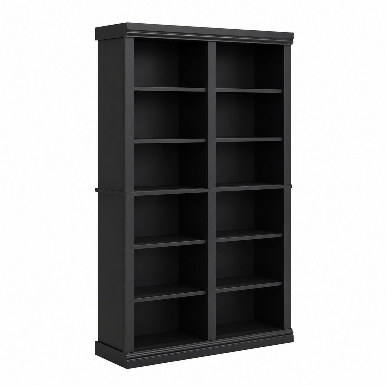Estantería de Madera Negra con Estantes Múltiples 180x90x30 cm
