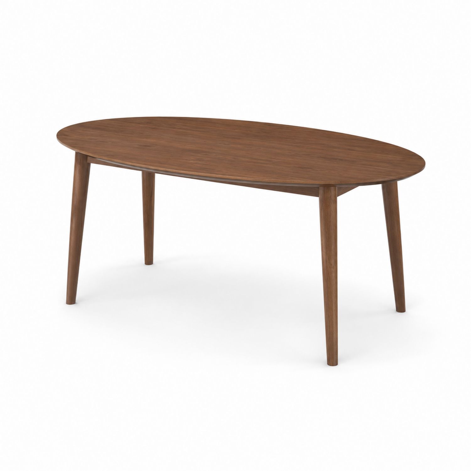 Mesa de comedor ovalada de madera de nogal