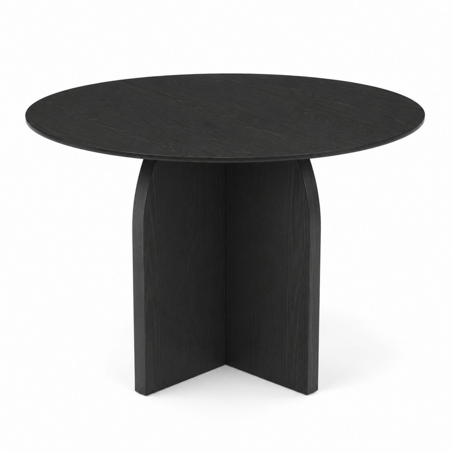 Mesa redonda de madera maciza negra 100 cm