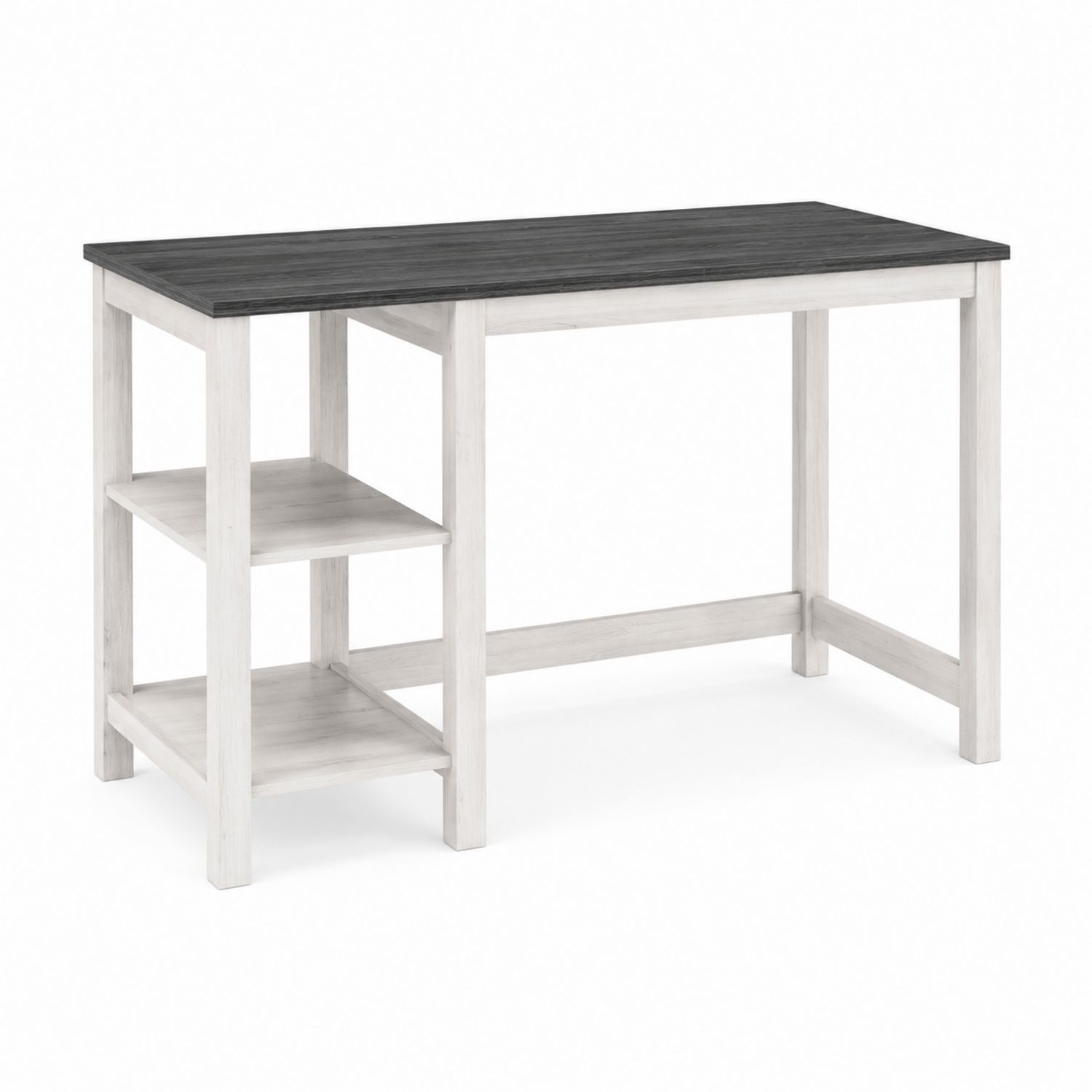 Escritorio de Madera con Estantes 140x60x75cm Blanco y Negro
