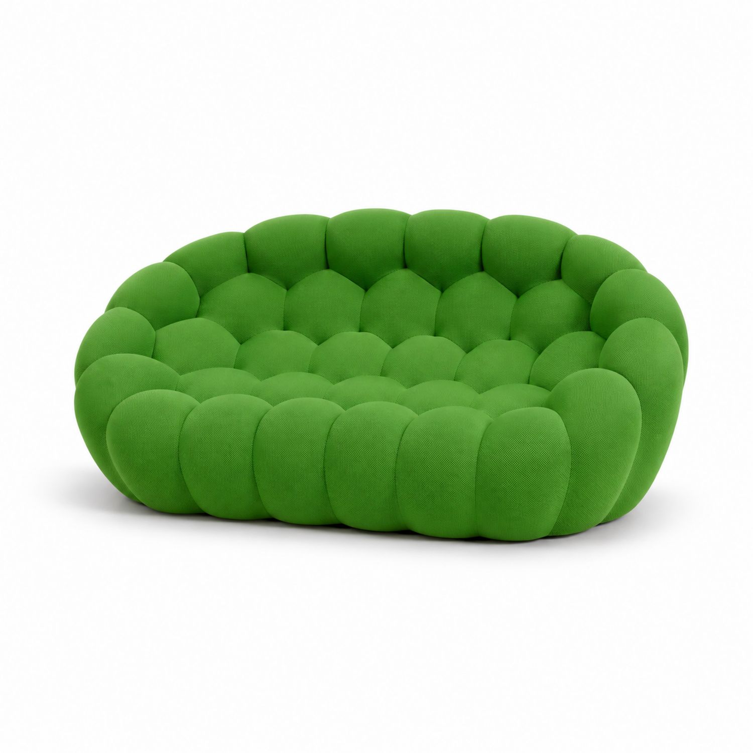 Sofá redondo de tela verde