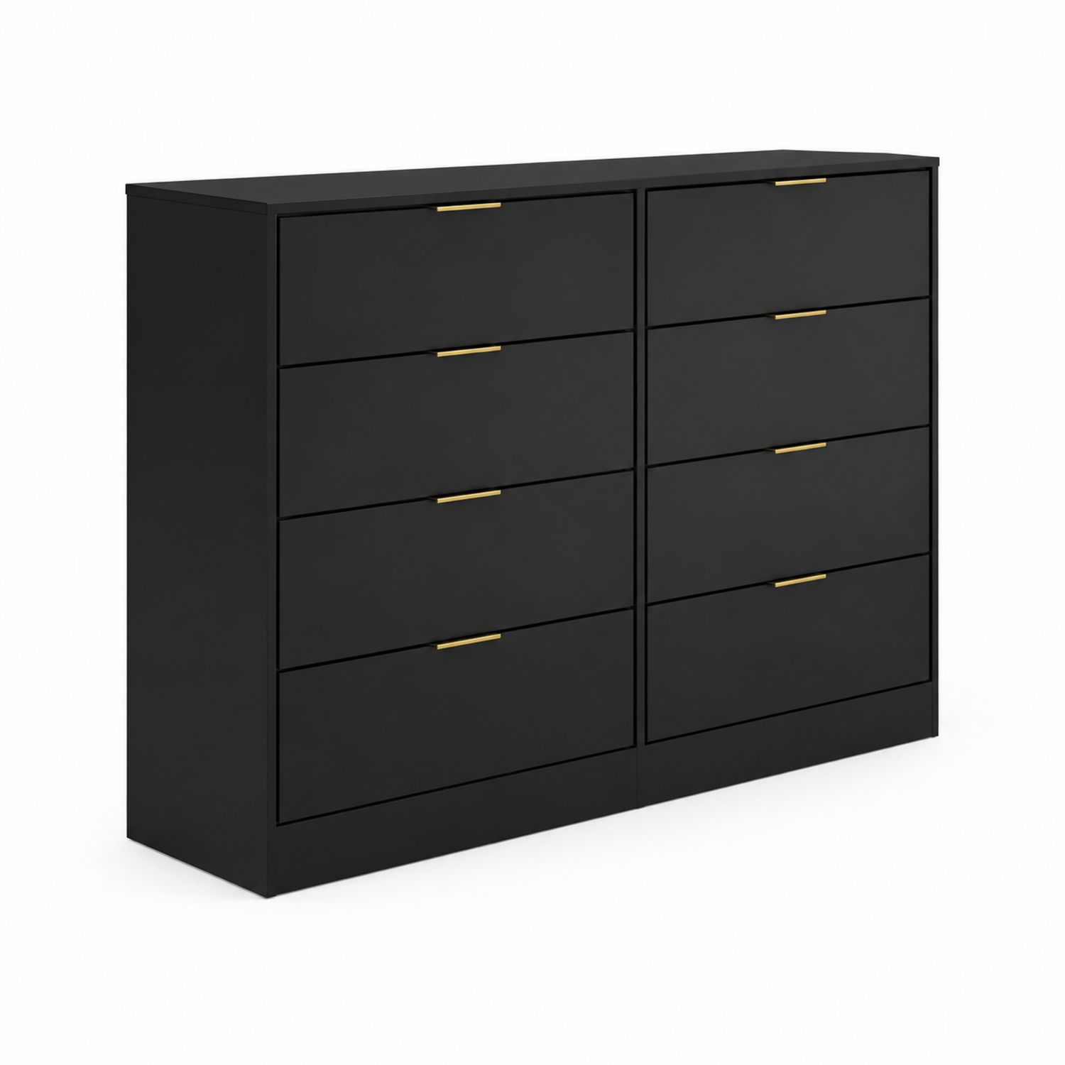 Cajonera de Dormitorio 8 Cajones Madera y Metal Negra