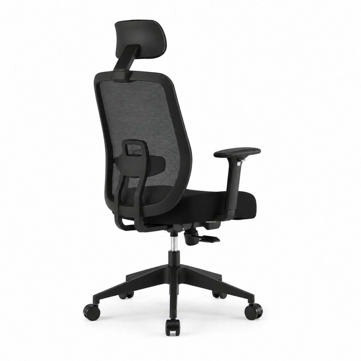 Silla de oficina con respaldo de malla y asiento ajustable negro