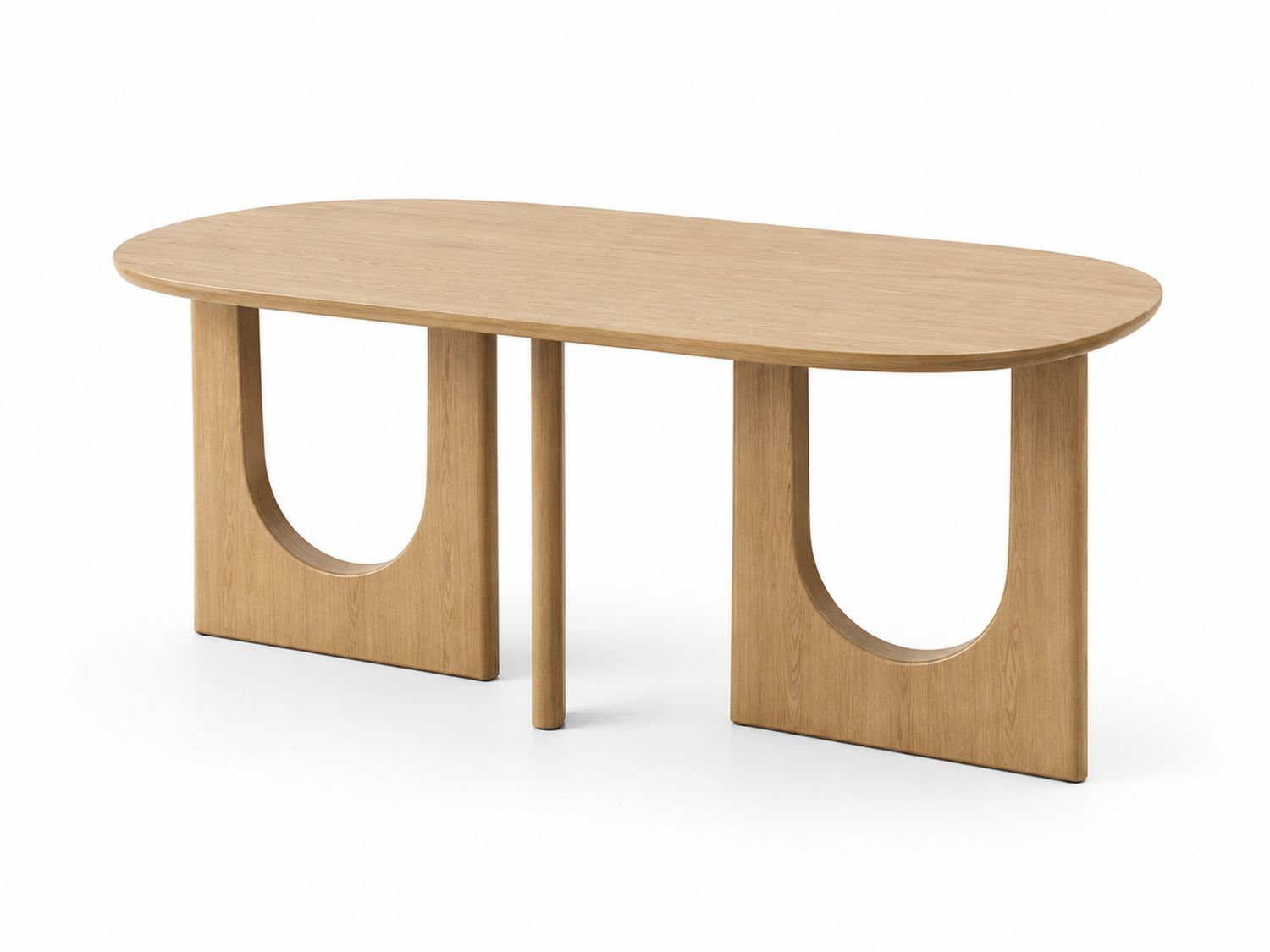 Mesa de comedor de madera de roble 180x90x75 cm color Natural
