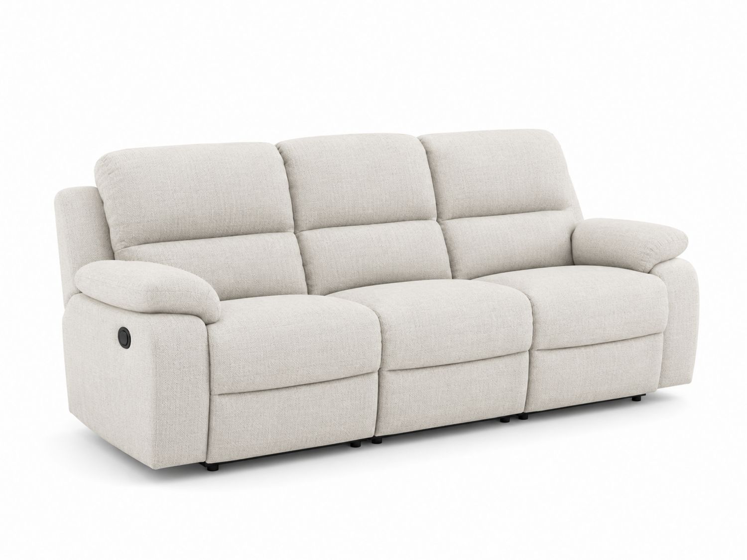 Sofá reclinable de tela de 3 plazas Beige 210x95x100 cm
