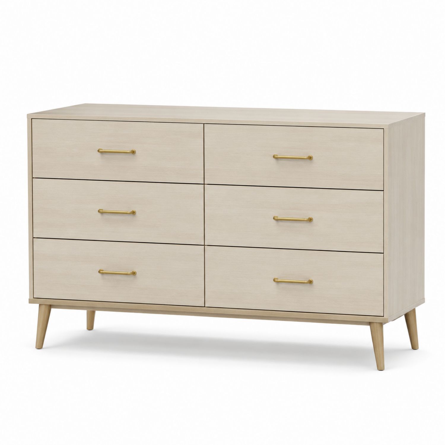Cómoda de Madera con 6 Cajones Beige