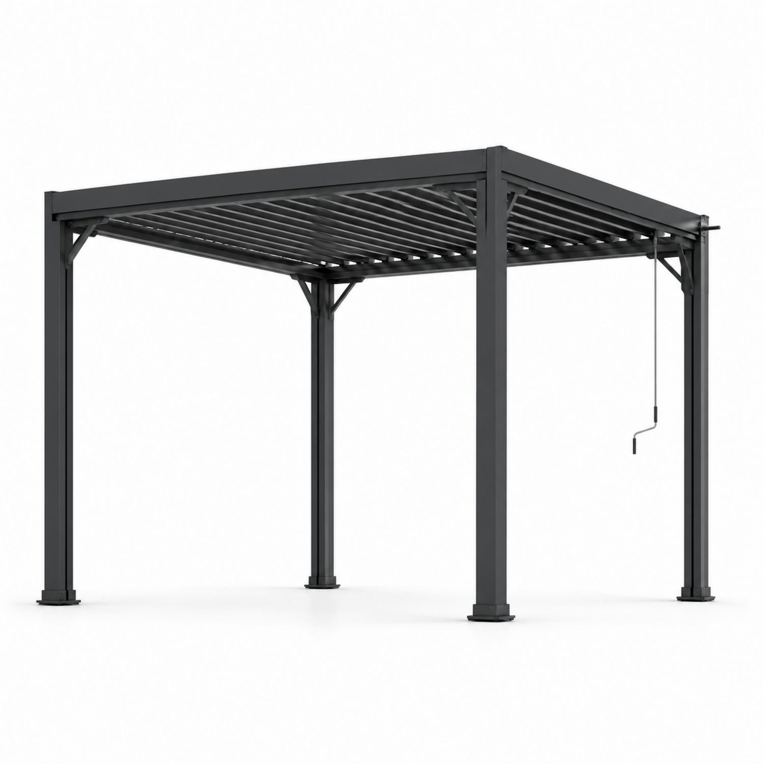 Pérgola de aluminio con lamas ajustables 300x400 cm Gris