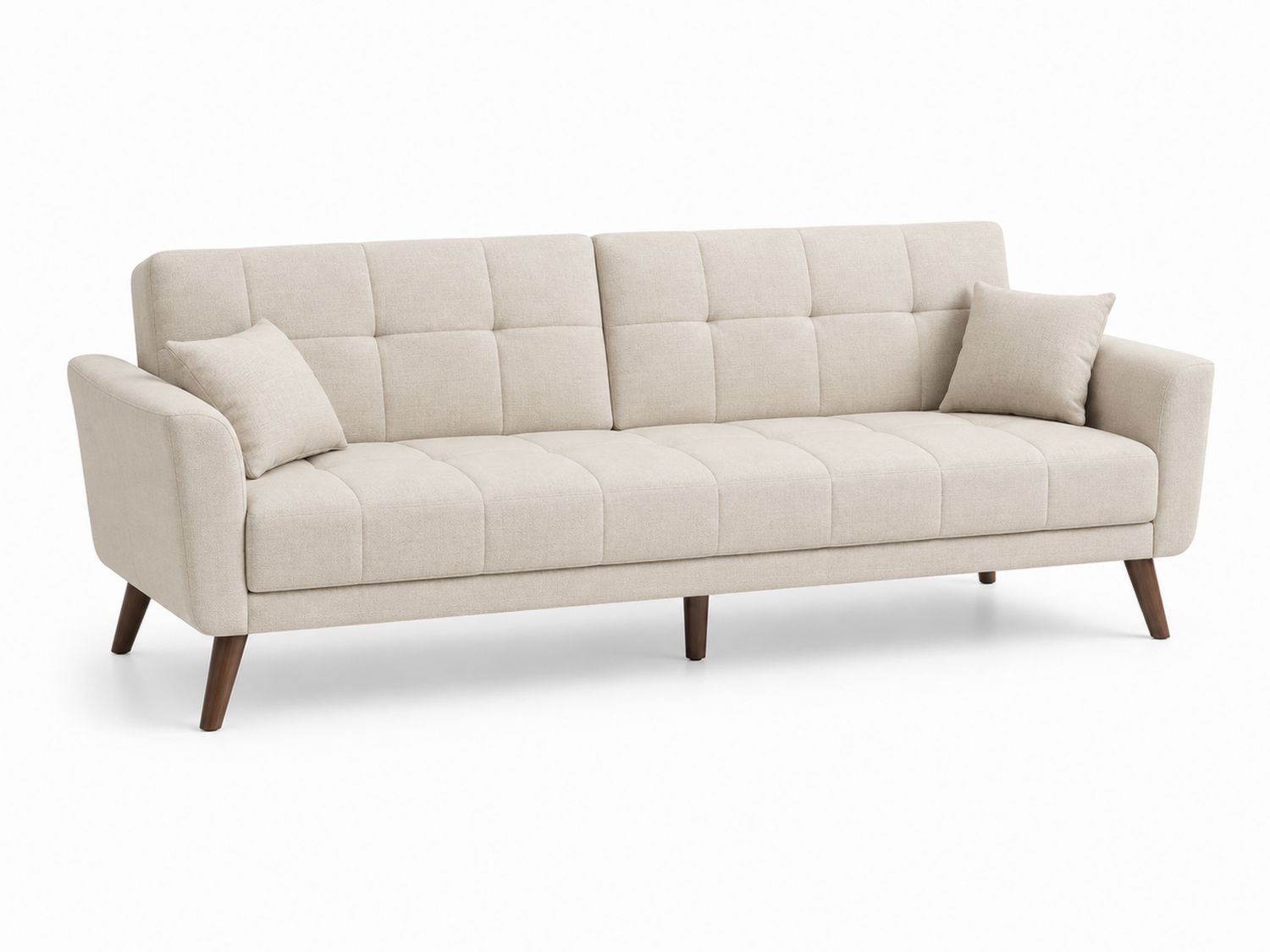 Sofá cama de 3 plazas en tela beige