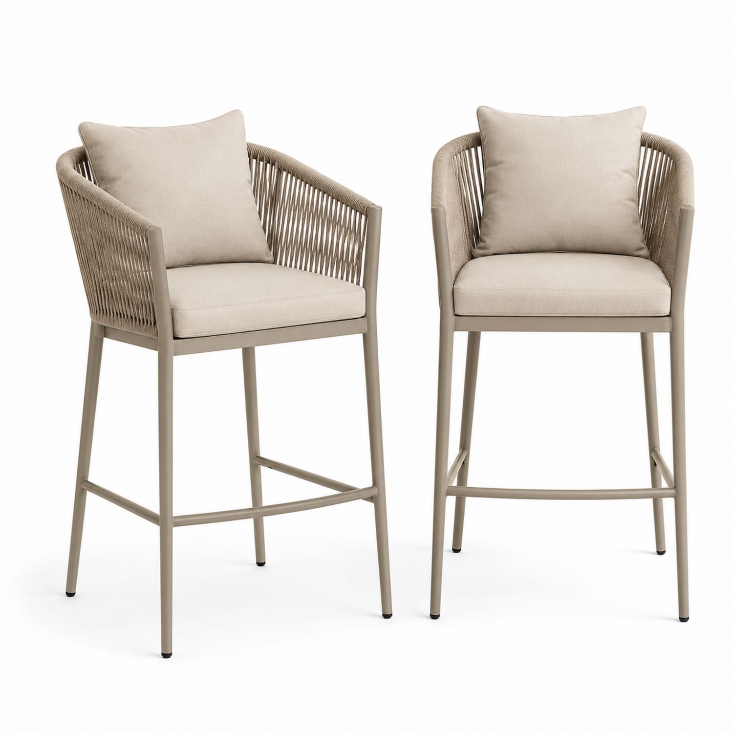Conjunto de 2 sillas de aluminio para exterior color Beige