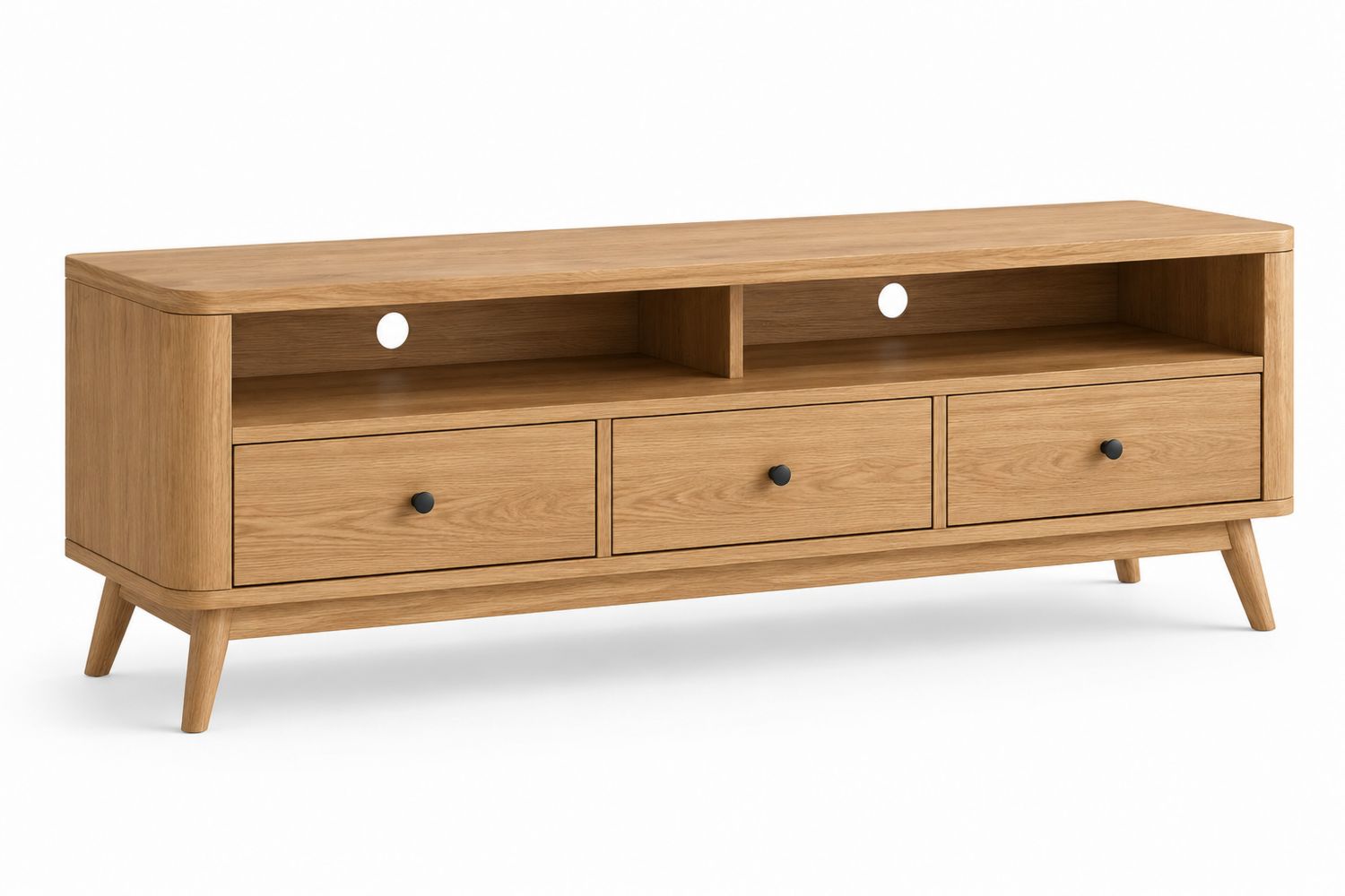 Mueble de TV de Madera Roble con 3 Cajones