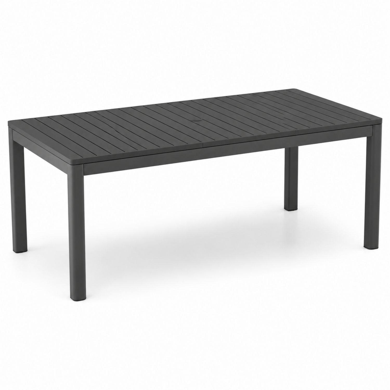 Mesa de comedor exterior rectangular de metal 180x90x75 cm Negro