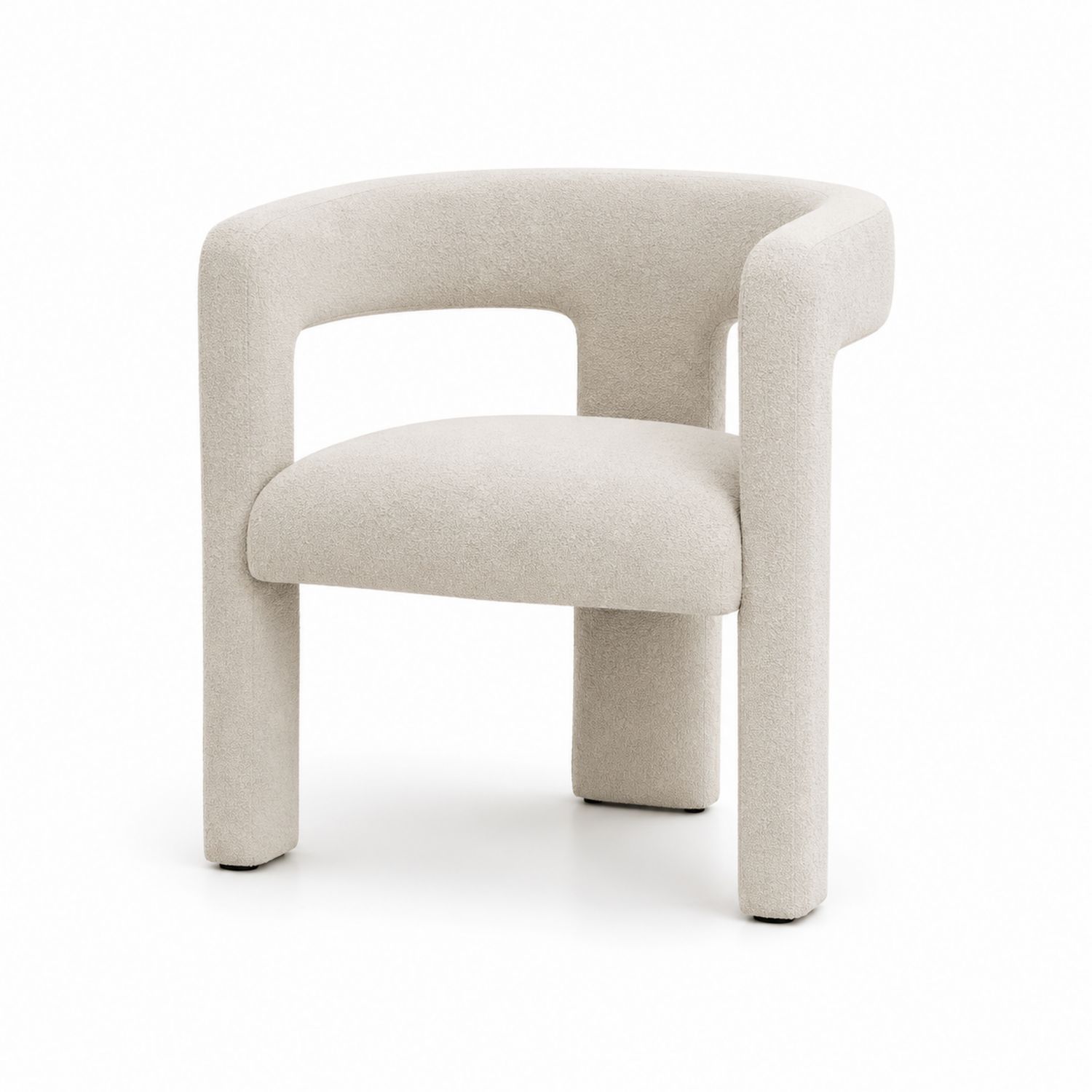 Silla de tela poliéster beige 75x65x70 cm