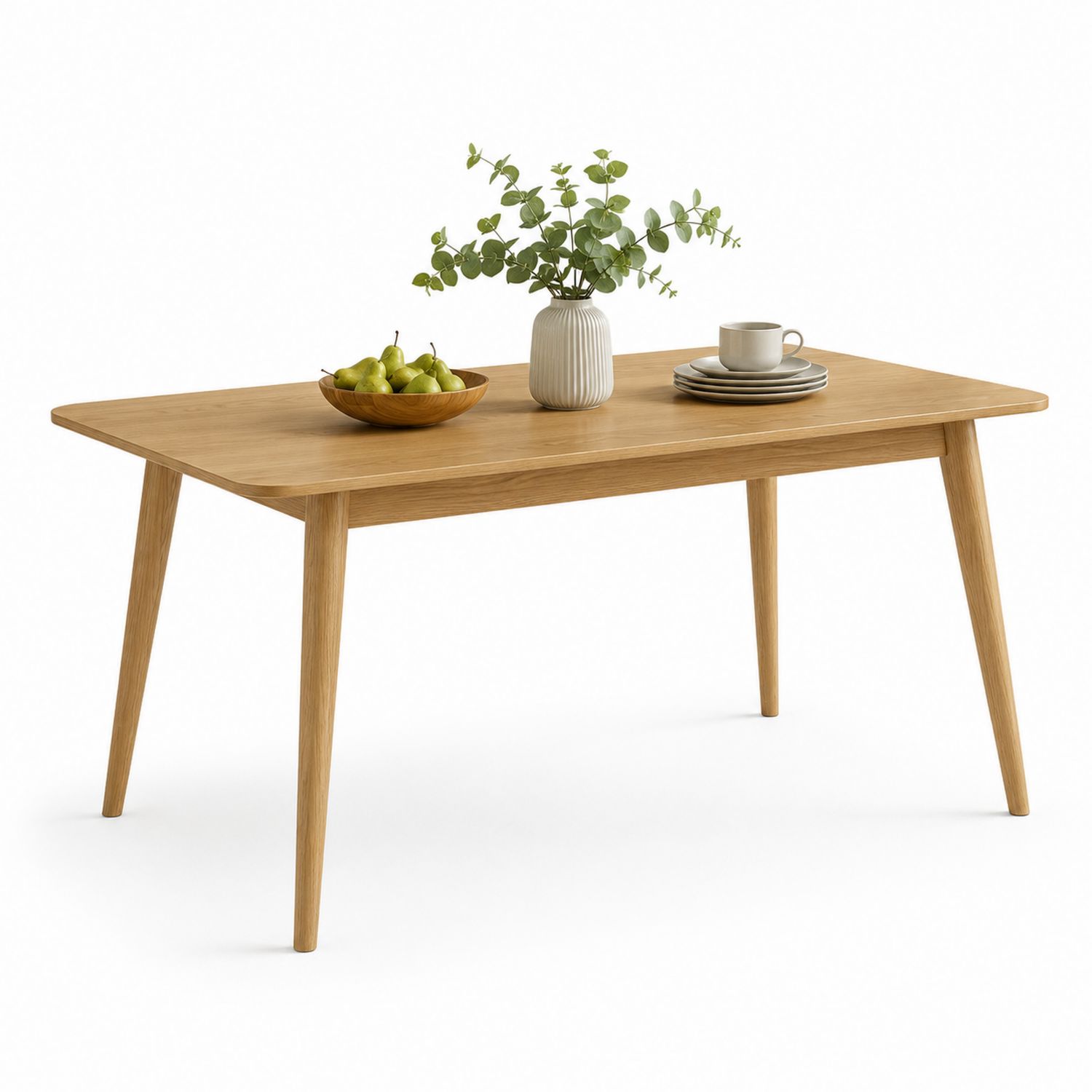 Mesa de comedor de madera de roble sólido 140x80x75 cm