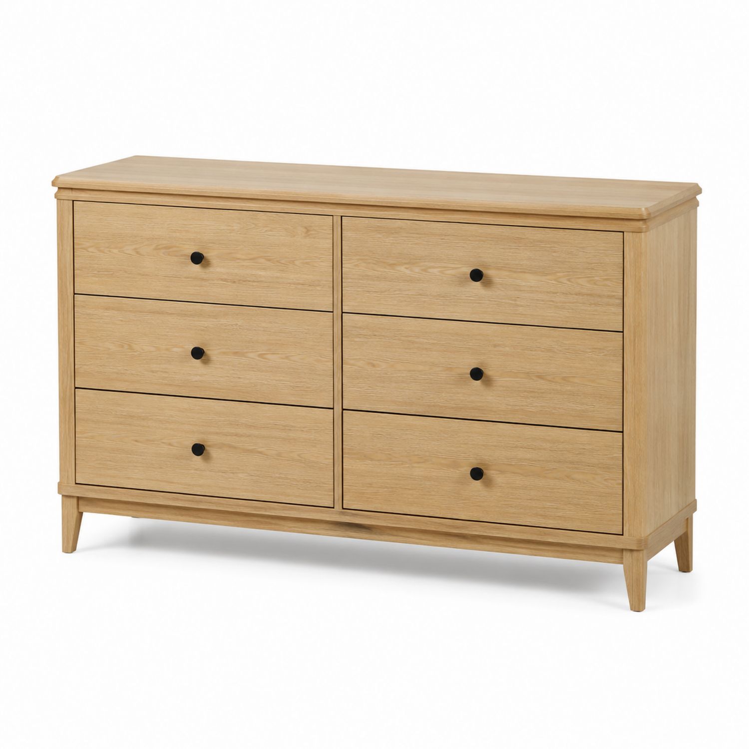 Cómoda de madera de roble con 6 cajones, 80 cm x 120 cm x 40 cm
