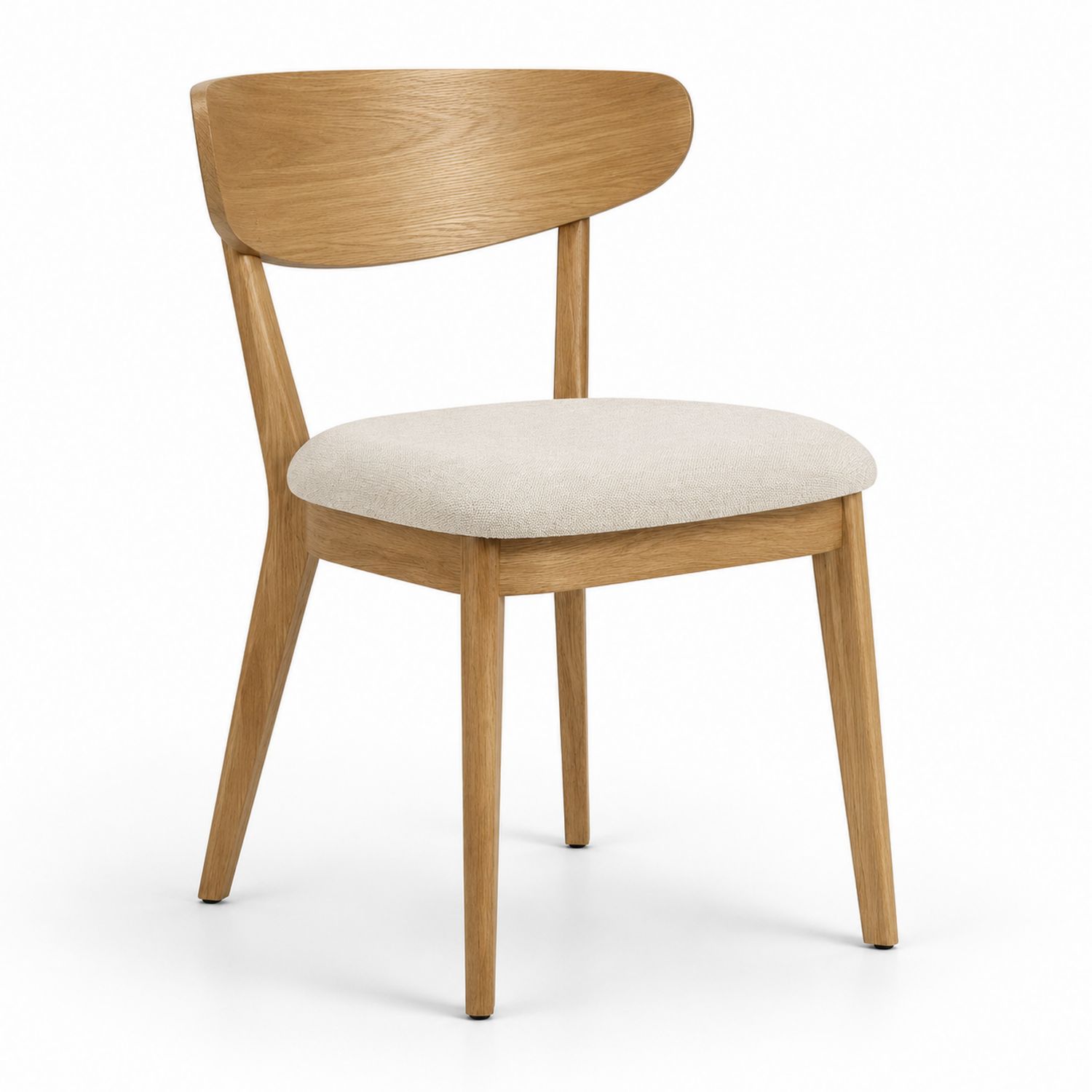 Silla de madera con asiento de lino Beige 84x48x51 cm