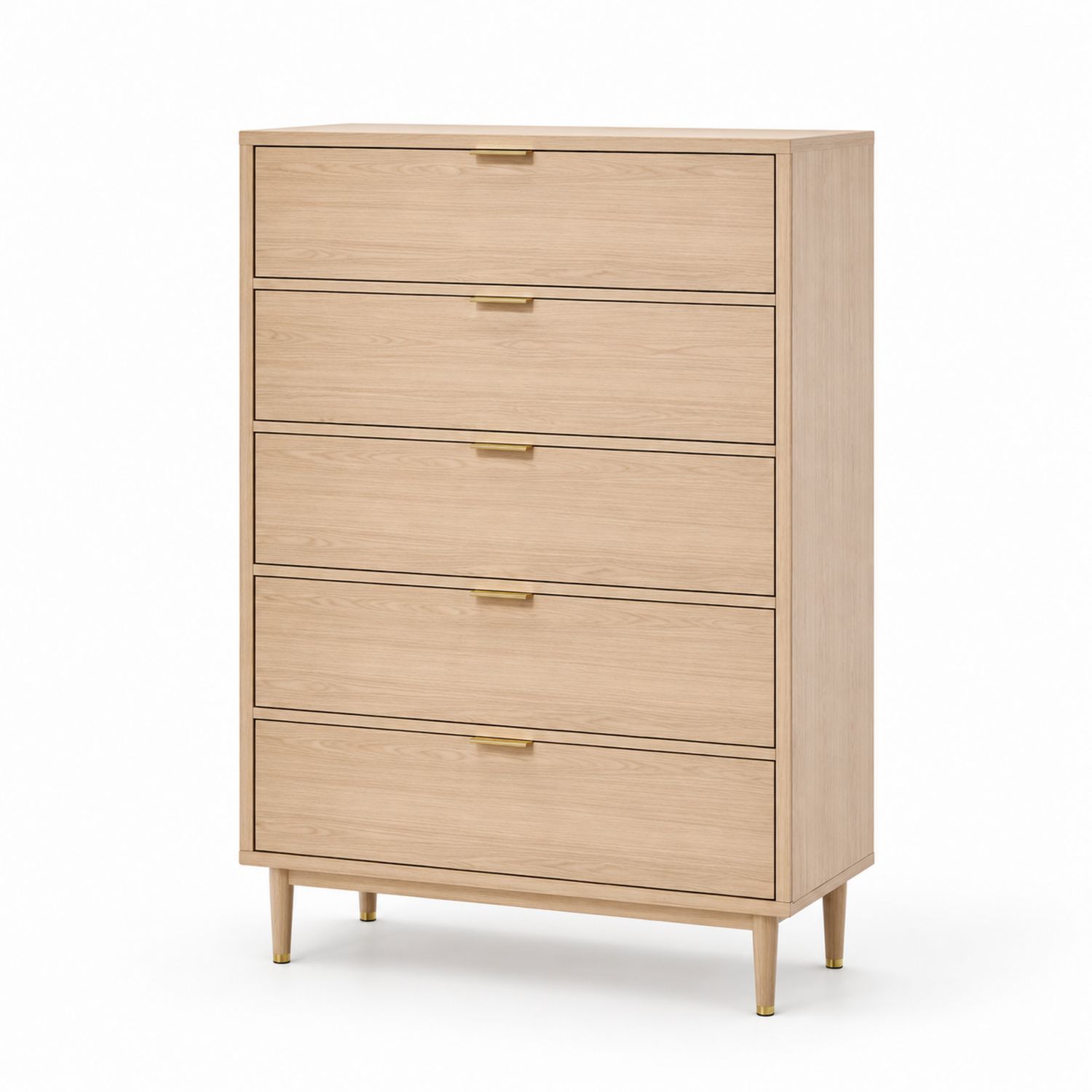 Cómoda de Madera de Roble con 5 Cajones