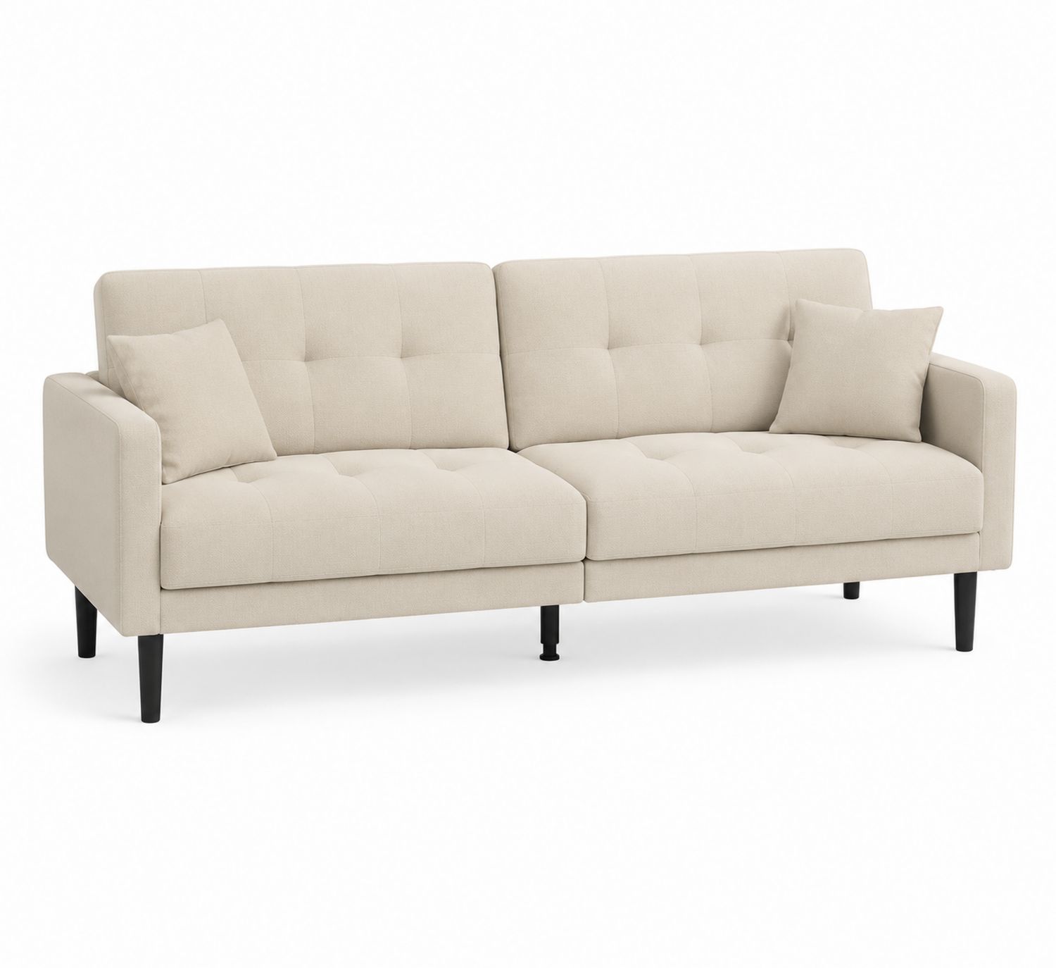 Sofá de tres plazas de lino Beige 200x80x85 cm