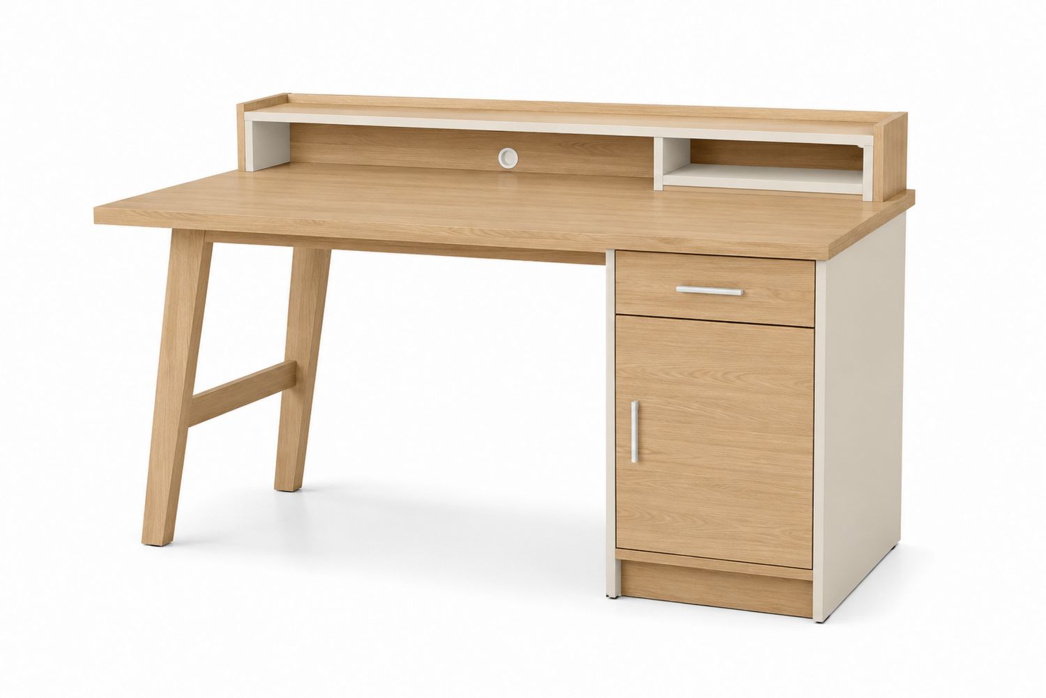 Escritorio de aglomerado con cajón y armario 120x60x75 cm