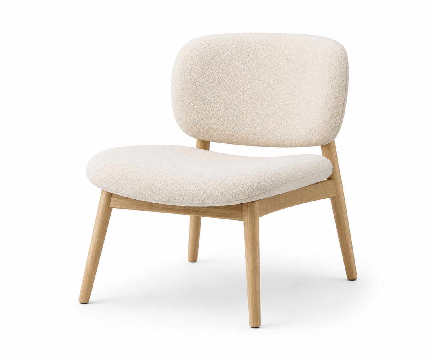 Silla de Madera y Tela de Color Blanco Crema