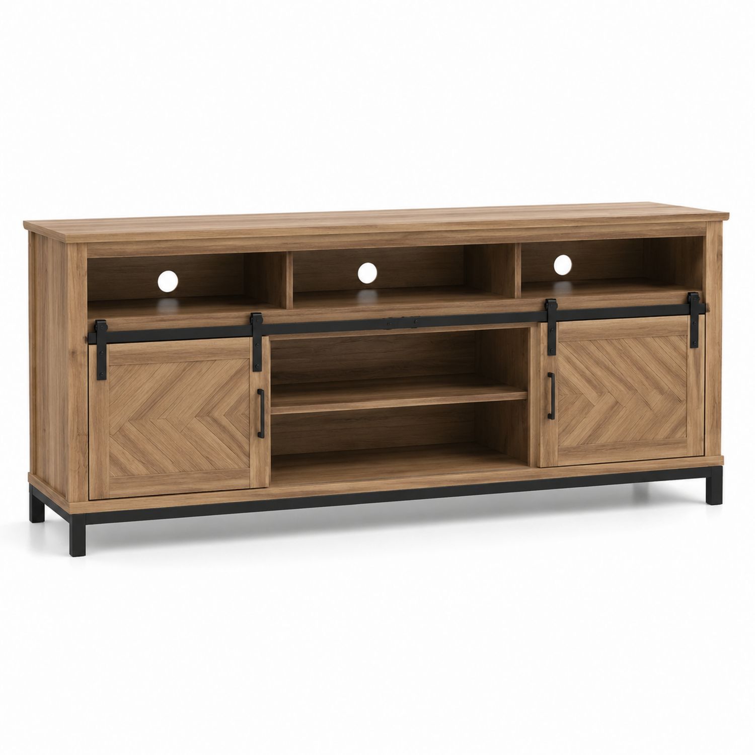Mueble para TV de Madera con Puertas Corredizas 150x40x55 cm