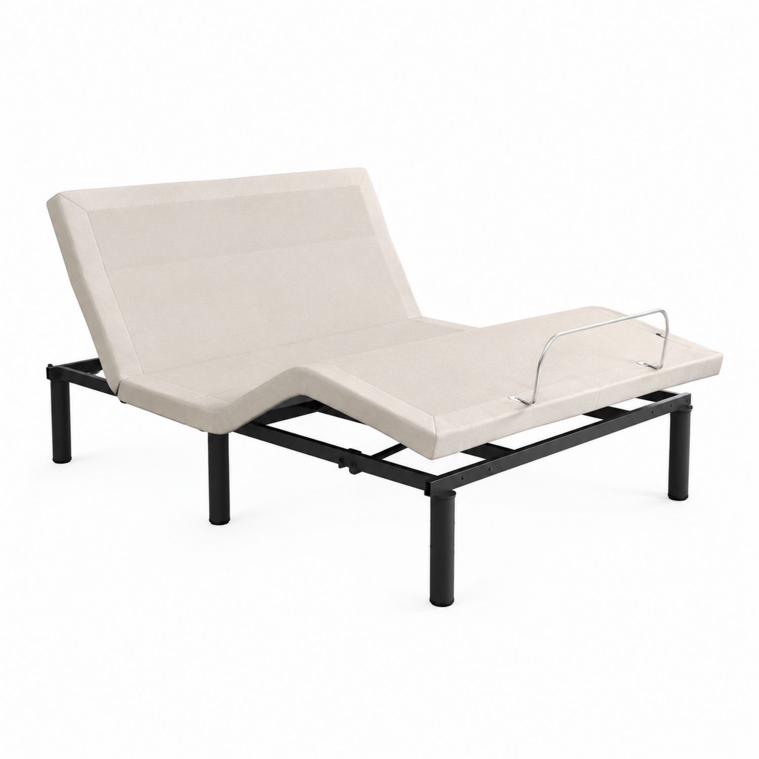 Cama ajustable de metal con tapizado en lino beige 200x160 cm