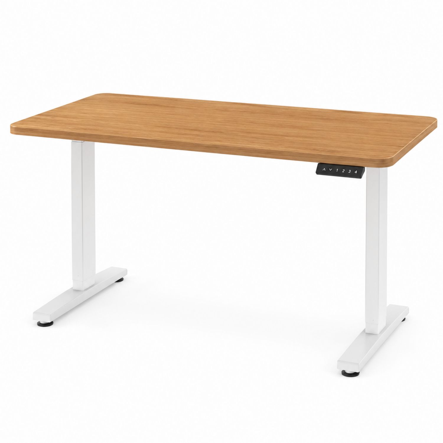 Escritorio ajustable de bambú y metal 120x60x70-120 cm