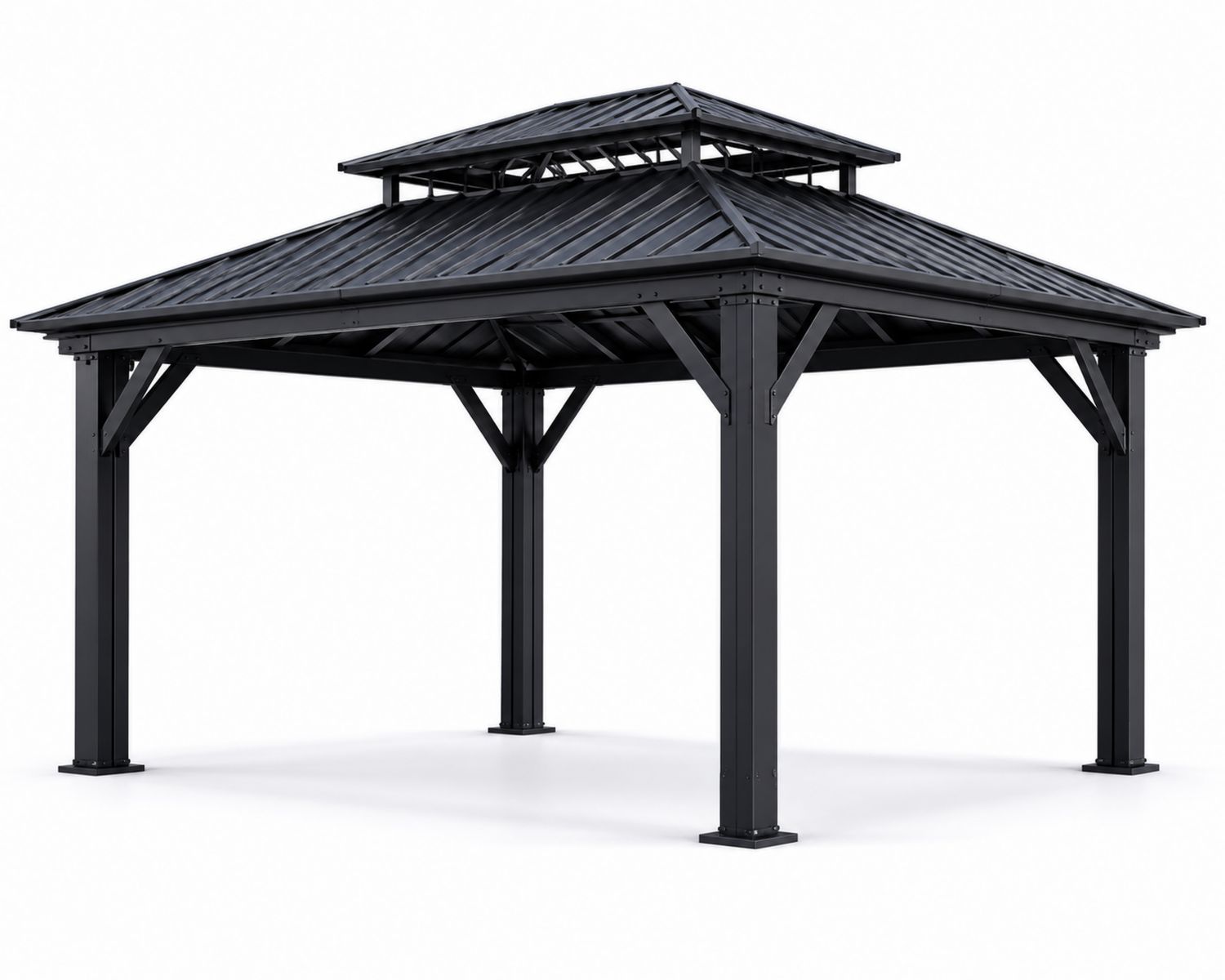 Pabellón metálico de jardín 300x400 cm aluminio negro