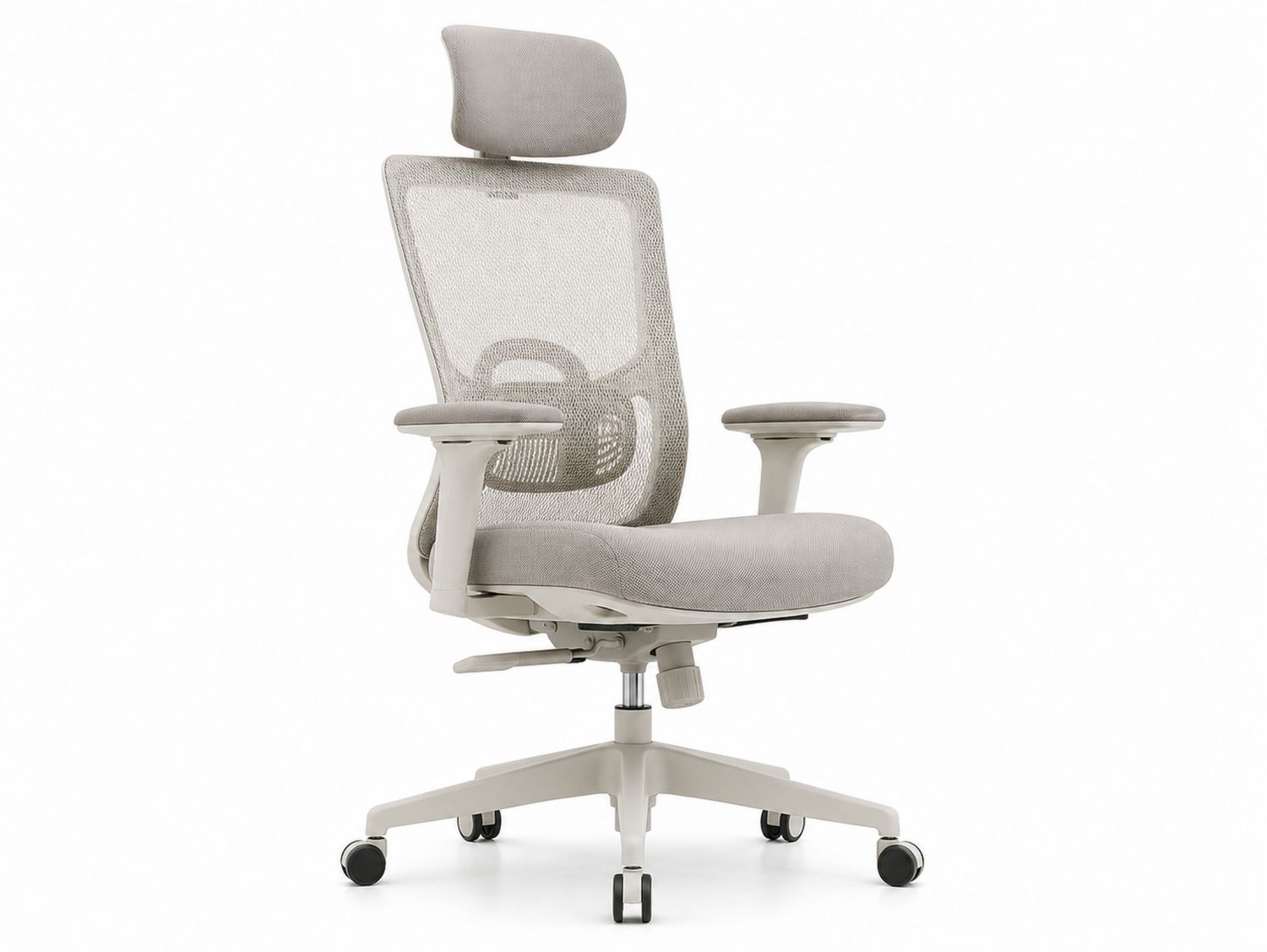 Silla de oficina ergonómica con respaldo de malla gris