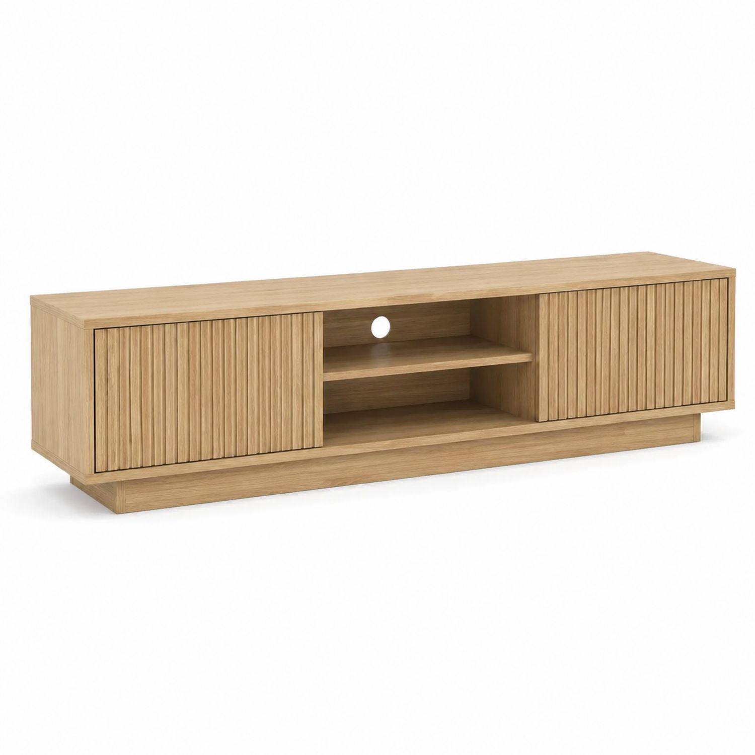Mueble para TV de madera de roble claro 180x40x50 cm