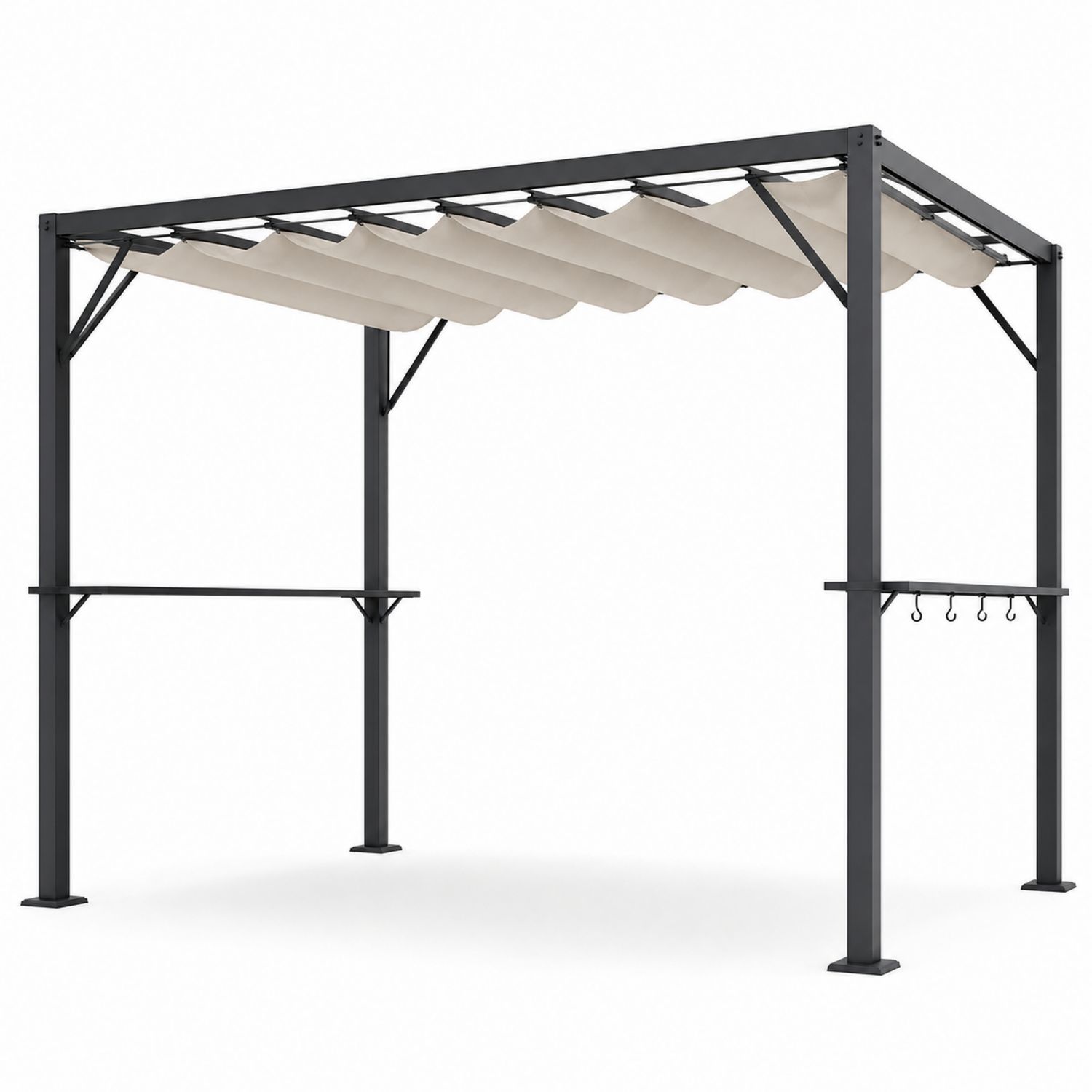 Pérgola de Aluminio con Techo de Poliéster 3x3 Metros Beige