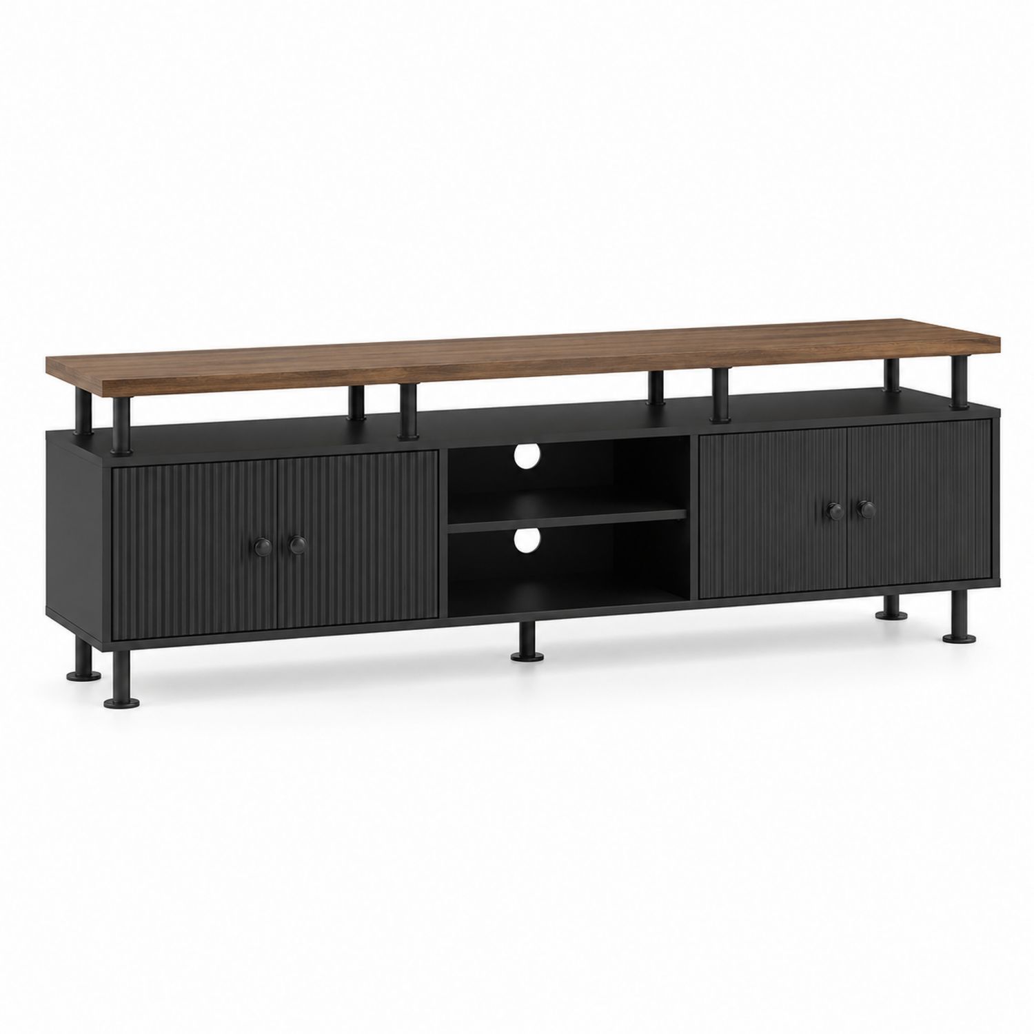 Mueble para TV de metal y madera 180x40x60 cm