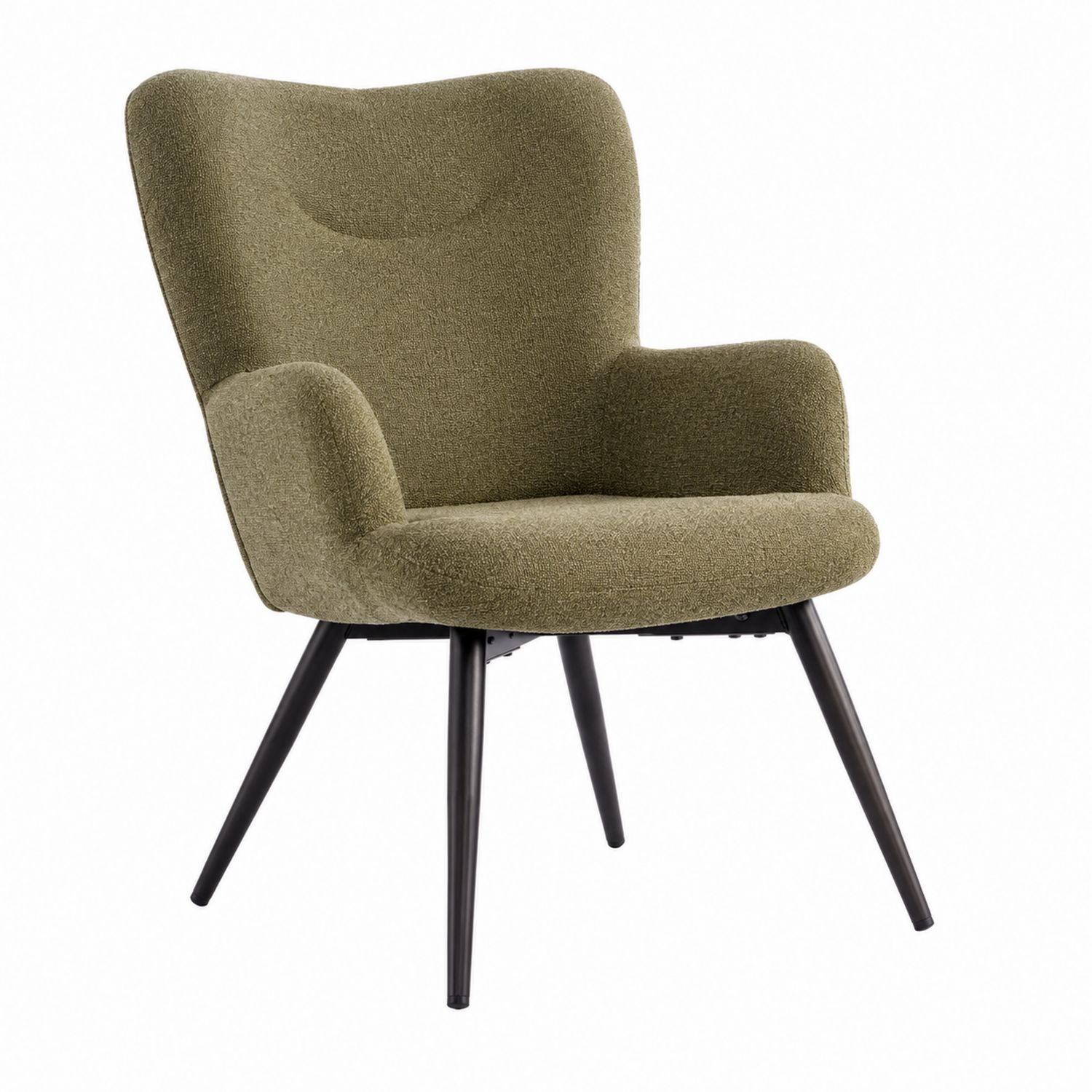 Sillón de Tela Verde con Patas de Metal