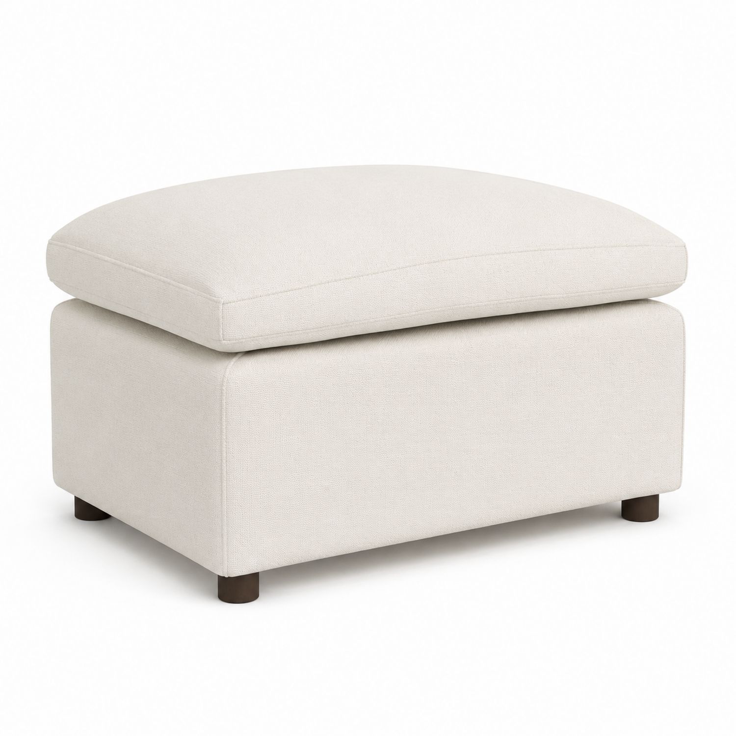 Puf reposapiés rectangular de tela 60x50x40 cm Beige