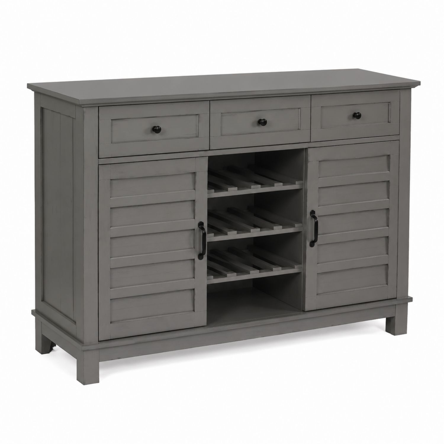Aparador de madera con estantes para botellas 120x40x90 cm Gris